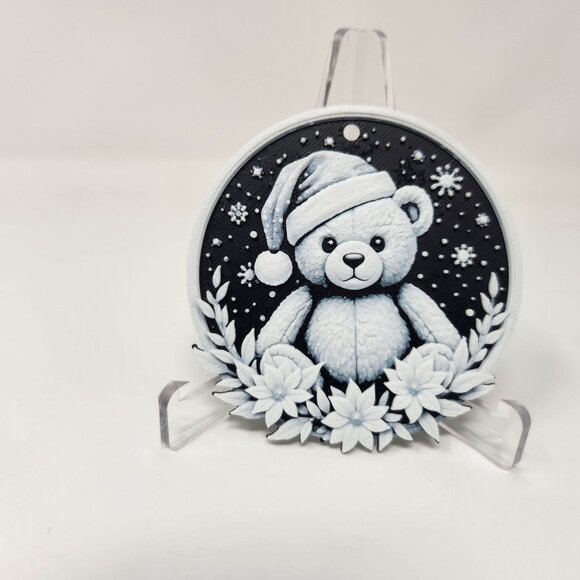 Teddy Bear Christmas Tree Ornament Holiday Decoration 3" - Picture 1 of 2